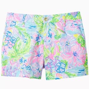 Lilly Pulitzer Floral Print Shorts - Blue, Pink, Green